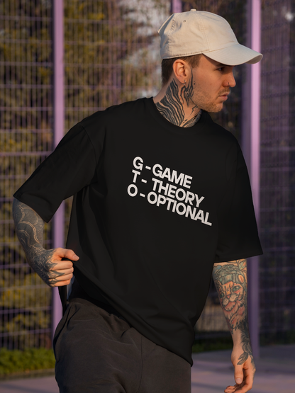 GTO Unisex Oversized Poker Tee - Black