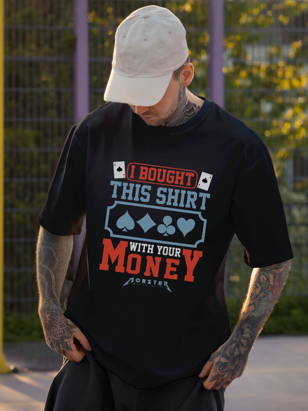 Your Money Poker Unisex Oversized Tee
